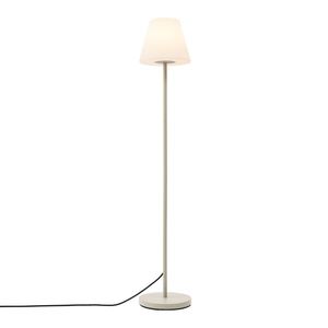 Venkovní stojací lampa béžová s bílým stínidlem IP65 - Virginia obraz