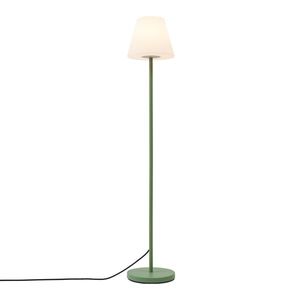Venkovní stojací lampa zelená s bílým stínidlem IP65 - Virginia obraz