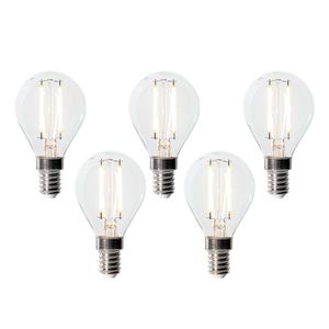 Sada 5 stmívatelných LED žárovek E14 P45 čiré sklo 3W 250 lm 2700K obraz