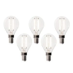 Sada 5 stmívatelných LED žárovek E14 P45 čiré sklo 3W 250 lm 3000K obraz