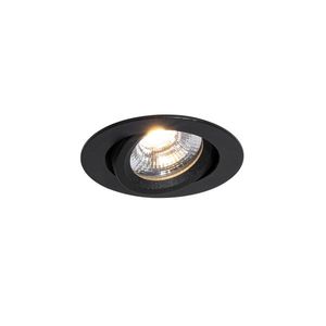 Zapuštěné bodové svítidlo černé naklápěcí 8, 2 cm vč. LED stmívatelné do teplých barev IP54 Ultra Slim - Pupil obraz