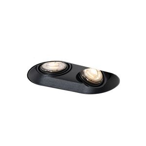 Zakulacené zapuštěné bodové svítidlo černé GU10 50 mm 2-světlo - Hubs obraz