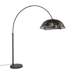 Orientální oblouková lampa černá bambusová - Pua obraz