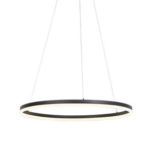 Designové závěsné svítidlo černé 80 cm vč. LED 3-stupňové stmívatelné - Anello obraz