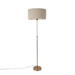 Stojací lampa nastavitelná bronzová s boucle stínítkem taupe 50 cm - Parte obraz