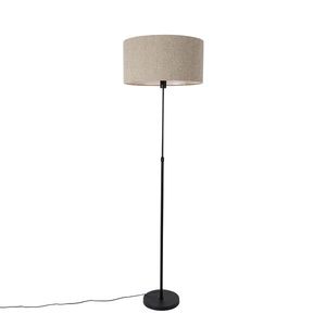 Stojací lampa černá nastavitelná sbouclé stínidlem taupe 50 cm - Parte obraz
