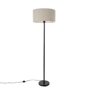 Stojací lampa černá sbouclé stínítkem taupe 50 cm - Simplo obraz