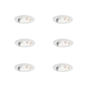 Sada 6 zapuštěných bodových svítidel bílá 6, 8 cm vč. LED 750 lm stmívatelná IP23 - Gaius obraz