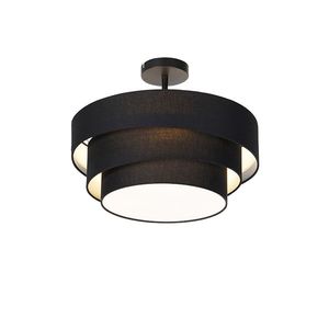 Moderní stropní svítidlo černé 45 cm 3-světlo - Drum Trio obraz