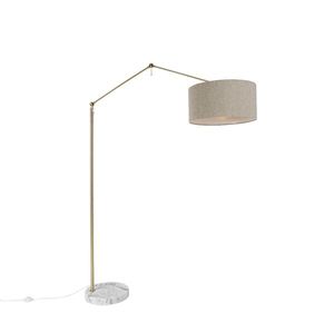Stojací lampa zlatá sbouclé stínítkem taupe 50 cm nastavitelná - Editor obraz