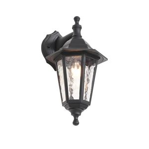 Klasické venkovní nástěnné svítidlo černé IP44 - New Haven Hammered obraz