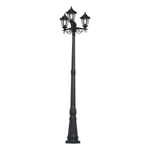 Klasické venkovní sloupkové svítidlo černé 217 cm IP44 - New Haven Hammered obraz
