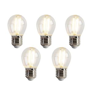Sada 5 LED žárovek E27 P45 čiré 2W 200lm 2700K obraz