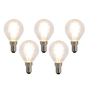 Sada 5 LED žárovek E14 Filament P45 4W 470 lm 2700K obraz