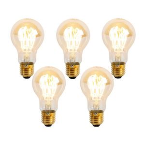 Sada 5 stmívatelných LED spirálových žárovek E27 A60 Goldline 4W 270 lm 2200K obraz