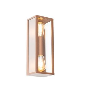 Průmyslová nástěnná lampa rezavě hnědá 38 cm 2-světlo IP44 - Charlois obraz