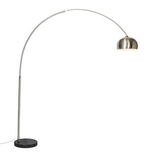 Ocelová oblouková lampa s kovovým stínítkem 33 cm nastavitelná - XXL obraz