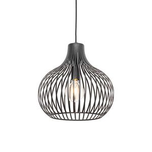 Moderní závěsné svítidlo černé 38 cm - Saffira obraz