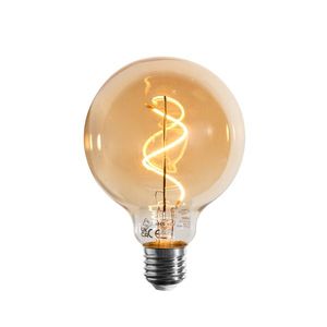 E27 Stmívatelné LED žárovky spirálové vlákno G95 zlaté 4W 270 lm 2100K obraz