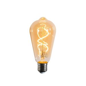 E27 stmívatelné LED žárovky spirálové vlákno ST64 zlatá 4W 270 lm 2100K obraz