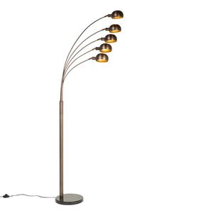 Designová stojací lampa tmavě bronzová se zlatem 5-světlo - Sixties Marmo obraz