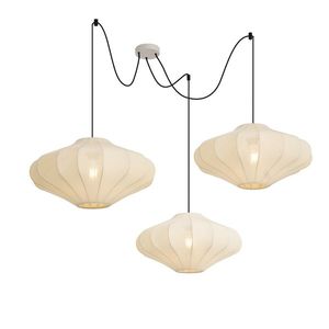 Japandi Závěsné svítidlo béžové 50cm 3-světelné - Plu obraz