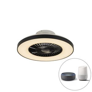 Chytrý stropní ventilátor černý s hvězdným efektem stmívatelný - Climo obraz