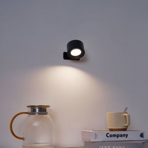 Moderní nástěnné svítidlo černé vč. dobíjecí LED - Bright obraz