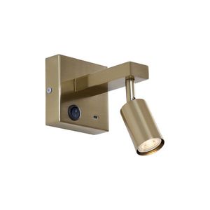 Moderní nástěnná lampa zlatá s USB-C naklápěcí - Rex obraz