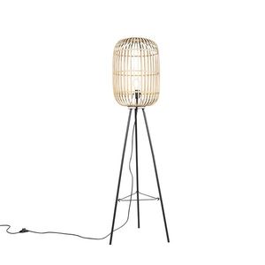 Rustikální stojací lampa z ratanu - Manila obraz