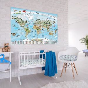 Dětská vzdělávací mapa světa 140 x 100 cm - španělský jazyk obraz