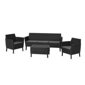 Allibert SALEMO 3 seater Zahradní polyratanový set - grafit obraz