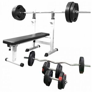 Gorilla Sports Posilovací lavice II + nakládací set 100 kg obraz
