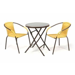 Garthen BISTRO 35222 Zahradní set 2 židle + stůl - béžový polyratan obraz