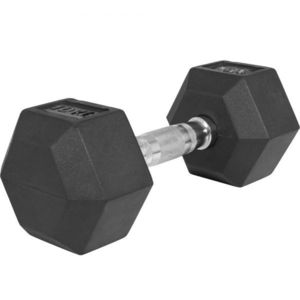 Gorilla Sports Hexagon jednoruční činka pogumovaná, 10 kg 76726 obraz