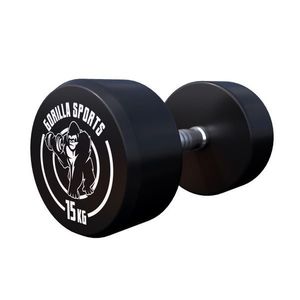 Gorilla Sports Jednoruční činka černo/bílá, 15 kg obraz