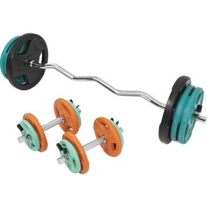 Gorilla Sports Set nakládacích tyčí + závaží, pružiny, 70 kg obraz