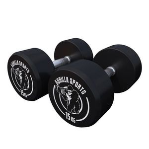 Gorilla Sports Kulaté jednoruční činky, gumové, 2 x 15 kg obraz