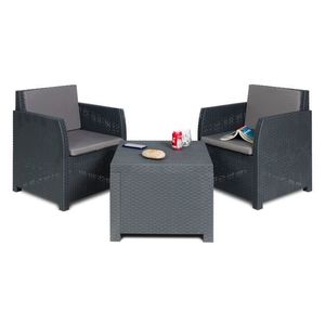 DIANA 2 SEATER zahradní plastový set - grafit obraz