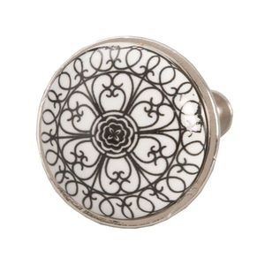 Keramická úchytka černý Ornament - Ø 3 cm 61887 obraz