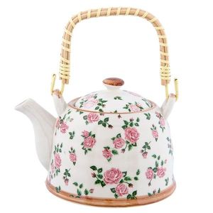 Porcelánová konvička se sítkem růžičky - Ø 18*14*12 cm / 0, 7L 6CETE0021 obraz