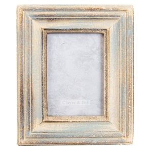 Dřevěný fotorámeček s modrou patinou - 15*2*19 cm / 9*13 cm 2F0485antik obraz