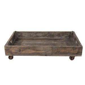 Retro dřevěný podnos na kolečkách - 73*44*16 cm 5H0378L obraz
