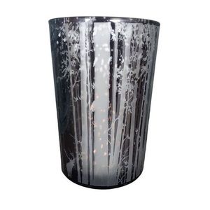 Veliký skleněný svícen Trees smoke - Ø 12*18cm 234-18-102-L obraz