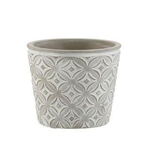 Šedý keramický květináč s orient vzorem - 12*12*10, 5 cm 3216 obraz