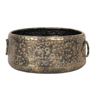 Zlatý kovový obal na květináč Starr - Ø 32*13 cm 6Y3877 obraz