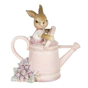 Dekorace králíčka v růžové konvici - 10*6*11 cm 6PR3304 obraz