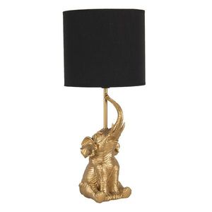 Zlato černá stolní lampa Slůně - Ø 20*46 cm / E27 6LMC0038 obraz