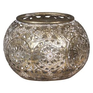 Bronzový antik kovový vintage svícen Vire s patinou - Ø 10*7 cm 71057403 (71574-03) obraz