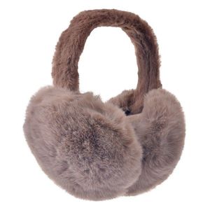 Hnědé skládací chlupaté klapky na uši - Ø 13cm - one size JZEW0001CH obraz